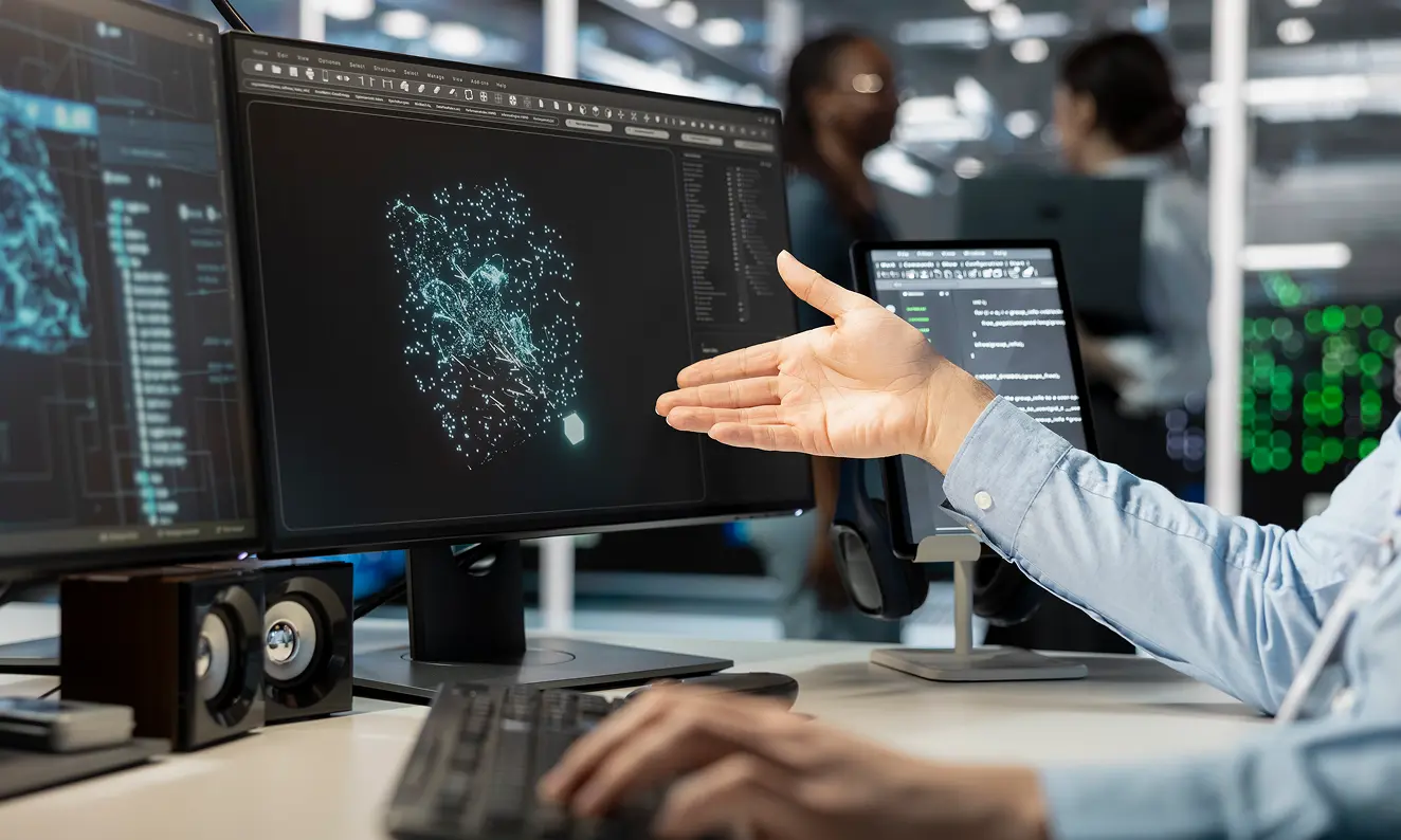 close-up-programmer-looking-computer-monitor-data-center-running-scripts 1